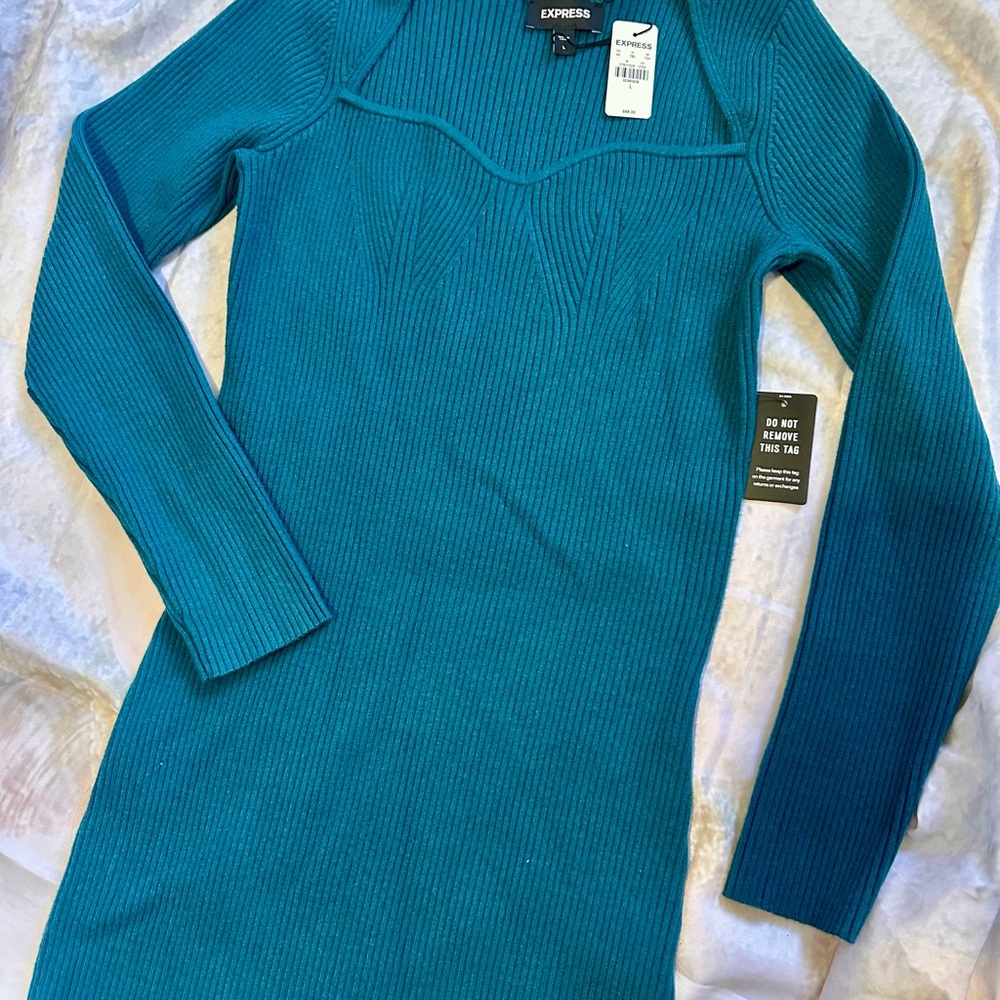 Express Teal Midi Dress - Picture 3 of 4